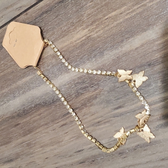 New Butterfly Pendant Necklace Rhinestone Chain Crystal - Picture 5 of 9